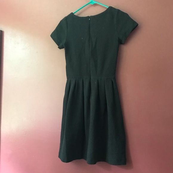 Ganni Black Textured Fit & Flare Dress XS - Picture 2 of 9